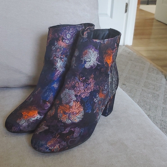Zigi Soho Funky Metallic Floral Embroidered Textile Boots US 9 - Picture 3 of 9